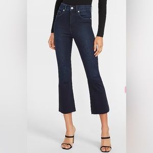 Express cropped flare high rise 4 way stretch jeans